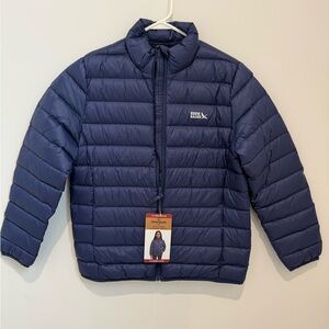 Unisex navy blue 650 fill down kids jacket